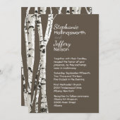 Bruin met berkenbomen bruiloft uitnodiging (Voorkant / Achterkant)