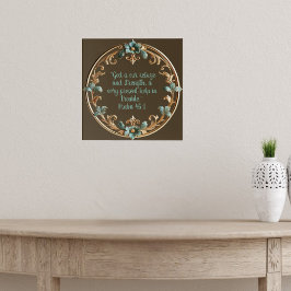 Bruin met bloemig Lijst Bijbelverzen Poster