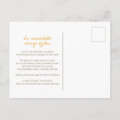 bruin met de hand getekend blad monogram huwelijks aankondigingskaart (Achterkant)