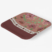 Bruin met elegante bloemen papieren bordje (Gebogen)