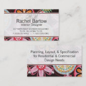 Bruin met kleurrijke bloemen visitekaartje (Voorkant / Achterkant)