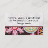 Bruin met kleurrijke bloemen visitekaartje (Achterkant)