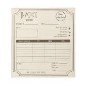  bruin met logo Small Business Invoice Notitieblok (Voorkant)