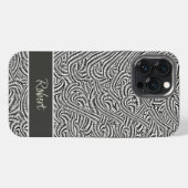 Bruin met patroon iPhone hoesje (Achterkant horizontaal)