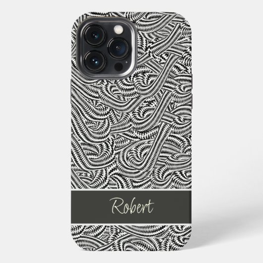 Bruin met patroon iPhone hoesje (Achterkant)