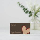Bruin met prachtige Red Beige Heart en Monogram Visitekaartje (Staand voorkant)