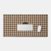 Bruin met Roos Gold Accent Houndstooth Bureaumat (Keyboard & Muis)