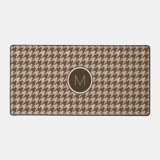 Bruin met Roos Gold Accent Houndstooth Bureaumat (Voorkant)