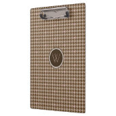 Bruin met Roos Gold Accent Houndstooth Cliboard Klembord (Links)