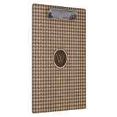Bruin met Roos Gold Accent Houndstooth Cliboard Klembord (Rechts)