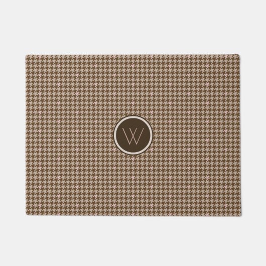Bruin met Roos Gold Accent Houndstooth Doormat Deurmat (Voorkant)