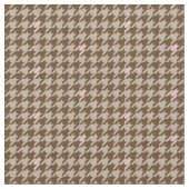 Bruin met Roos Gold Accent Houndstooth Fabric Stof (Close Up)