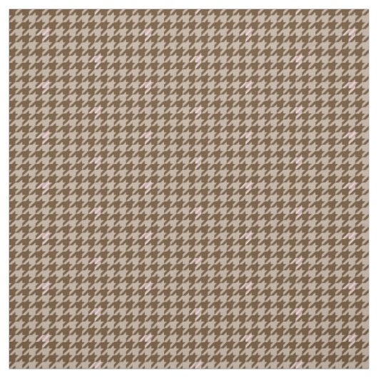 Bruin met Roos Gold Accent Houndstooth Fabric Stof (Swatch)