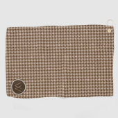 Bruin met Roos Gold Accent Houndstooth Golf Towel Golfhanddoek (Horizontaal)