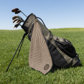 Bruin met Roos Gold Accent Houndstooth Golf Towel Golfhanddoek (Groen)