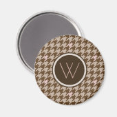 Bruin met Roos Gold Accent Houndstooth Magnet (Voorkant / Achterkant)