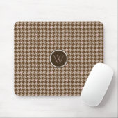 Bruin met Roos Gold Accent Houndstooth Mousepad Muismat (Met muis)