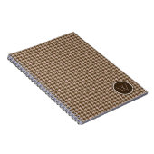 Bruin met Roos Gold Accent Houndstooth Notitieboek (Rechterzijde)