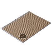 Bruin met Roos Gold Accent Houndstooth Notitieboek (Linkerzijde)