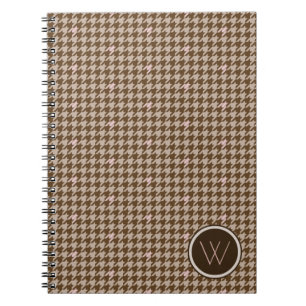 Bruin met Roos Gold Accent Houndstooth Notitieboek