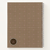 Bruin met Roos Gold Accent Houndstooth Notitieboek (Achterkant)