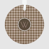 Bruin met Roos Gold Accent Houndstooth Ornament (achterkant)