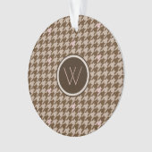 Bruin met Roos Gold Accent Houndstooth Ornament (voorkant)