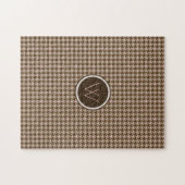 Bruin met Roos Gold Accent Houndstooth Puzzle Legpuzzel (Horizontaal)