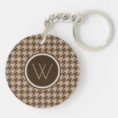Bruin met Roos Gold Accent Houndstooth Sleutelhang Sleutelhanger (Achterkant)
