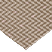 Bruin met Roos Gold Accent Houndstooth Tablecloth Tafelkleed (Gekanteld)