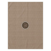 Bruin met Roos Gold Accent Houndstooth Tablecloth Tafelkleed (Voorkant)