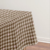 Bruin met Roos Gold Accent Houndstooth Tablecloth Tafelkleed (Voorbeeld)