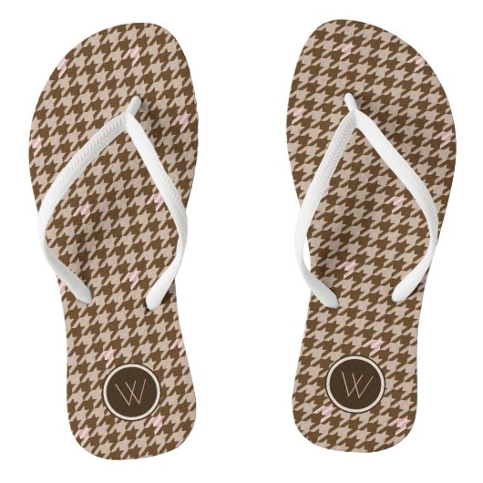 Bruin met Roos Gold Accent Houndstooth-Teenslipper Teenslippers (Voetbed)