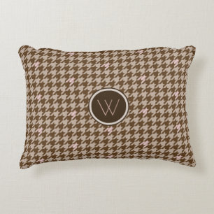 Bruin met Roos Gold Houndstooth Accent Pillow Kussen