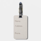 Bruin met Roos Gold Houndstooth Bagagelabel (Achterkant verticaal)