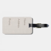 Bruin met Roos Gold Houndstooth Bagagelabel (Achterkant horizontaal)