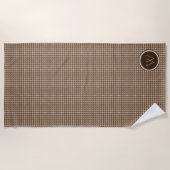 Bruin met Roos Gold Houndstooth Beach Towel Strandlaken (Voorkant)