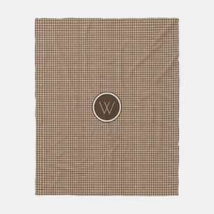 Bruin met Roos Gold Houndstooth Fleece Blanket Deken