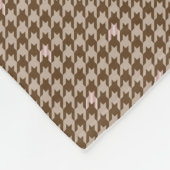 Bruin met Roos Gold Houndstooth Fleece Blanket Deken (Hoek)