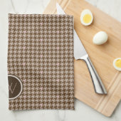 Bruin met Roos Gold Houndstooth Kitchen Towel Theedoek (Quarter Fold)