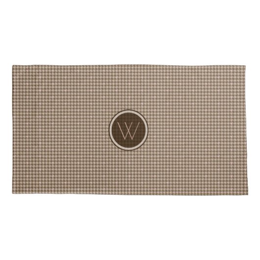 Bruin met Roos Gold Houndstooth Pillow Hoesje Kussensloop (Achterkant)