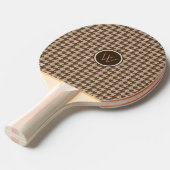 Bruin met Roos Gold Houndstooth Ping Pong Paddle Tafeltennisbatje (Voorkant Gekanteld)