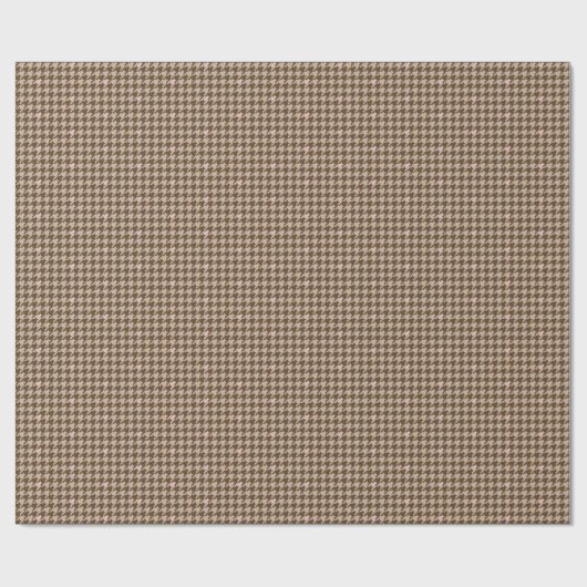 Bruin met Roos Gold Houndstooth Wrapping Paper Cadeaupapier (Vlak)
