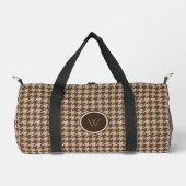 Bruin met Rose Goud Accent Houndstooth Plunjezak (Voorkant)