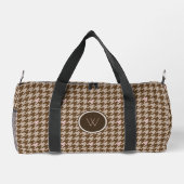 Bruin met Rose Goud Accent Houndstooth Plunjezak (Achterkant)