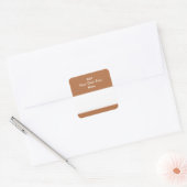Bruin met wit gebied en tekst. vierkante sticker (Envelop)