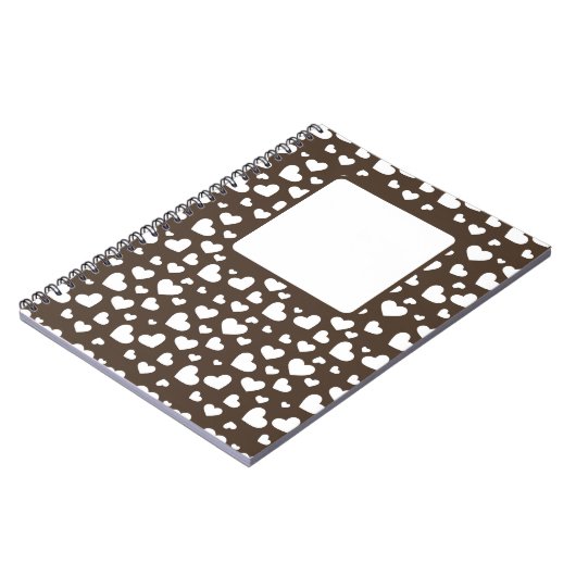 BRUIN MET WITTE VALENTIJN LIEFDE HARTEN NOTITIEBOEK (Linkerzijde)