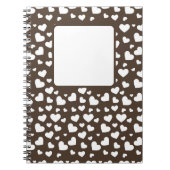 BRUIN MET WITTE VALENTIJN LIEFDE HARTEN NOTITIEBOEK (Voorkant)