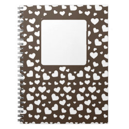 BRUIN MET WITTE VALENTIJN LIEFDE HARTEN NOTITIEBOEK