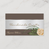 Bruin met zilverdecor en prachtige Rozen ventilato Visitekaartje (Voorkant)